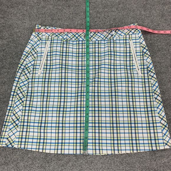 Nivo NVO Skort Women 8 Blue Multi Plaid Lightweight Stretch Lined Golf Tennis - Picture 6 of 12